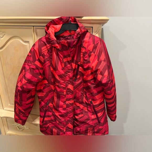 Champion Red Geometric Hooded Jacket